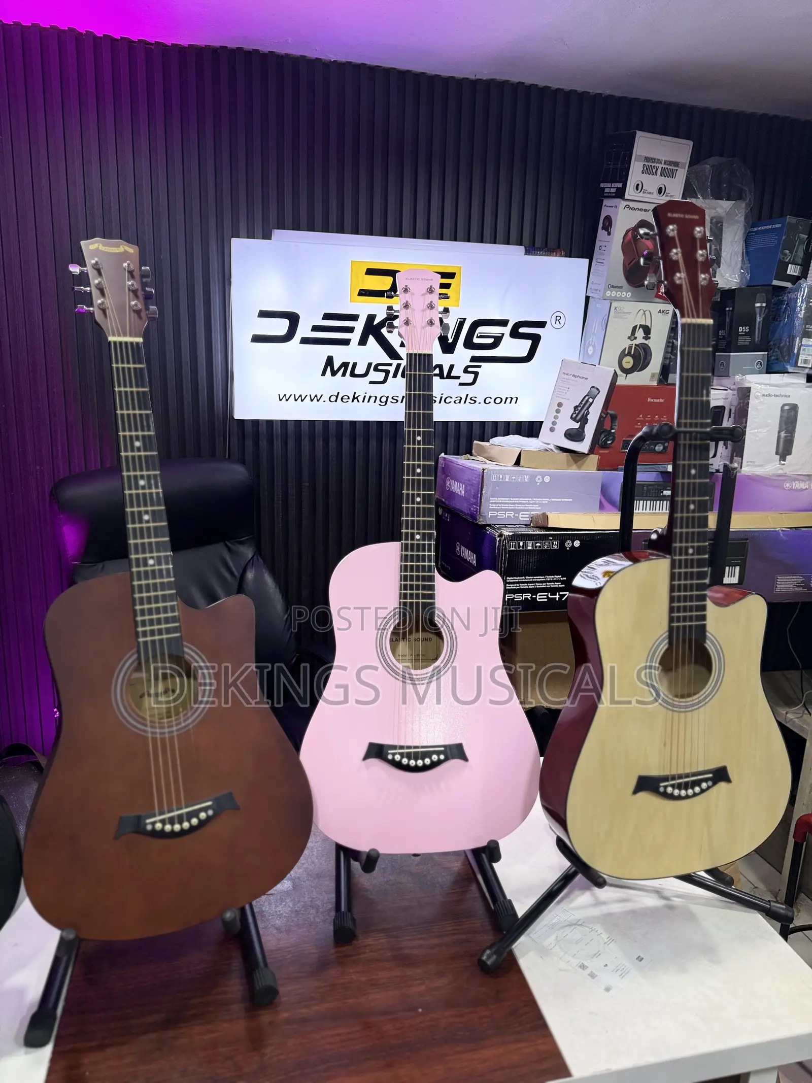 Pink Acoustic Guitar, Box Guitar