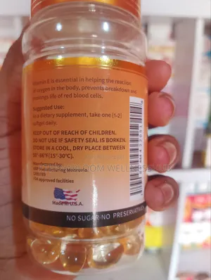 Natural Vitamin E Softgels – 100 Softgels