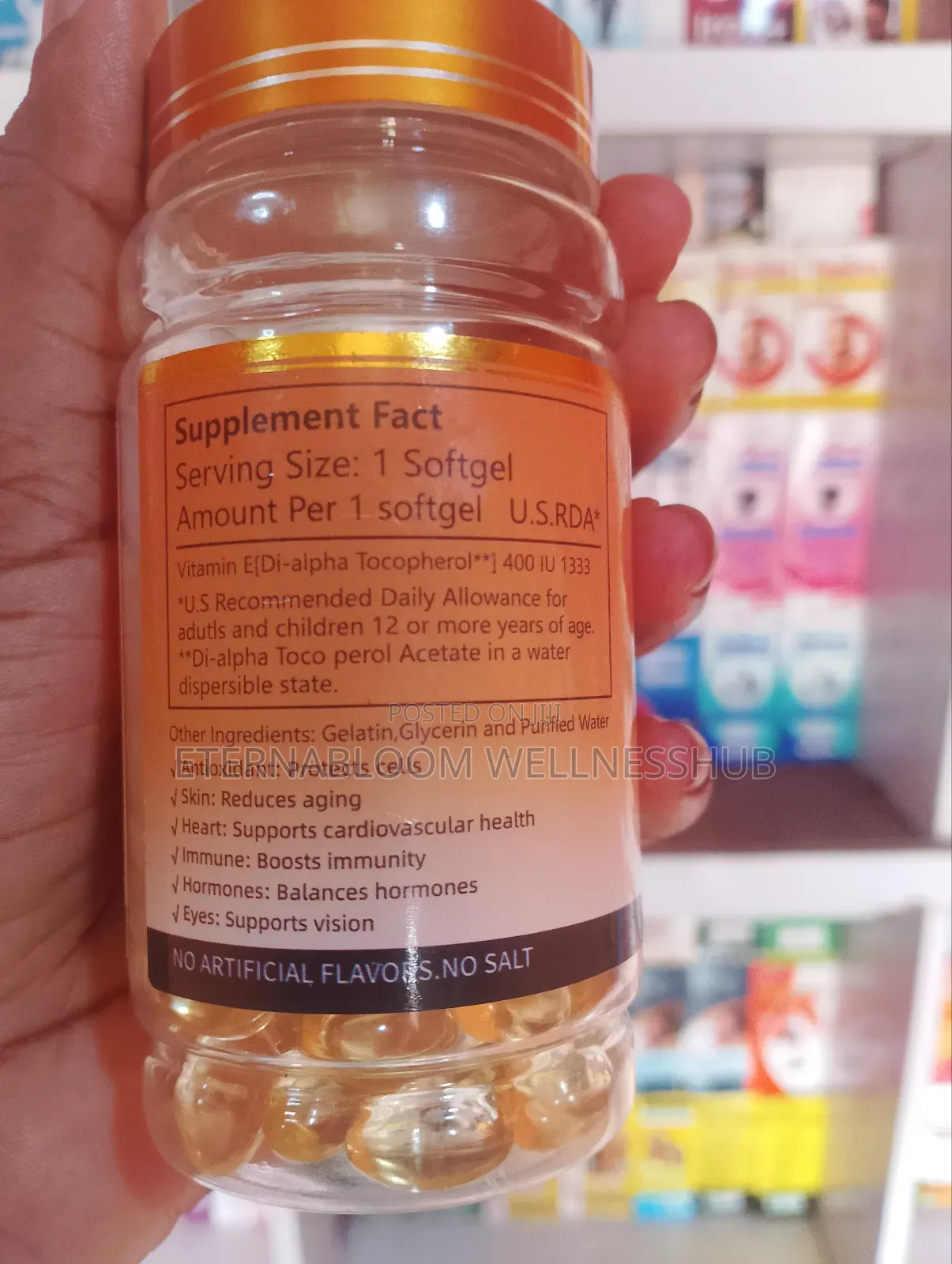 Natural Vitamin E Softgels – 100 Softgels