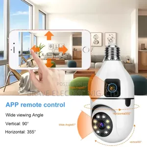 V380 Pro Dual Lens Dual Screen E27 Bulb Wireless Wifi Indoor Camera