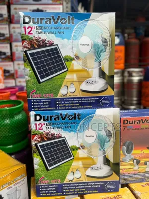 3in1 Duravolt Solar Rechargeable Table/Wall Fan