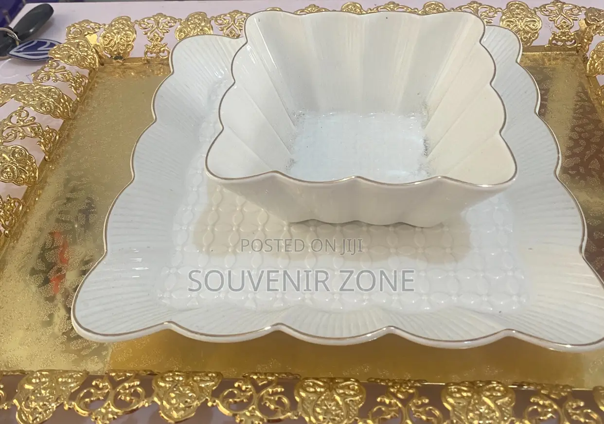 Ceramic White Plate and Soup Bowl