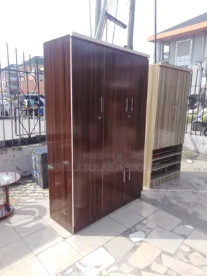 Modern 3-Door Wooden Wardrobe With Hanging Space Shelves