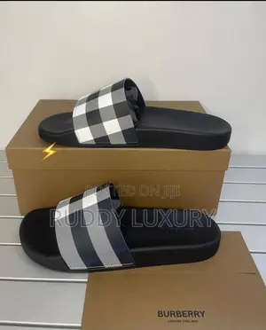 Top Quality Burberry Check Slide Slippers | Unisex Designer Slides
