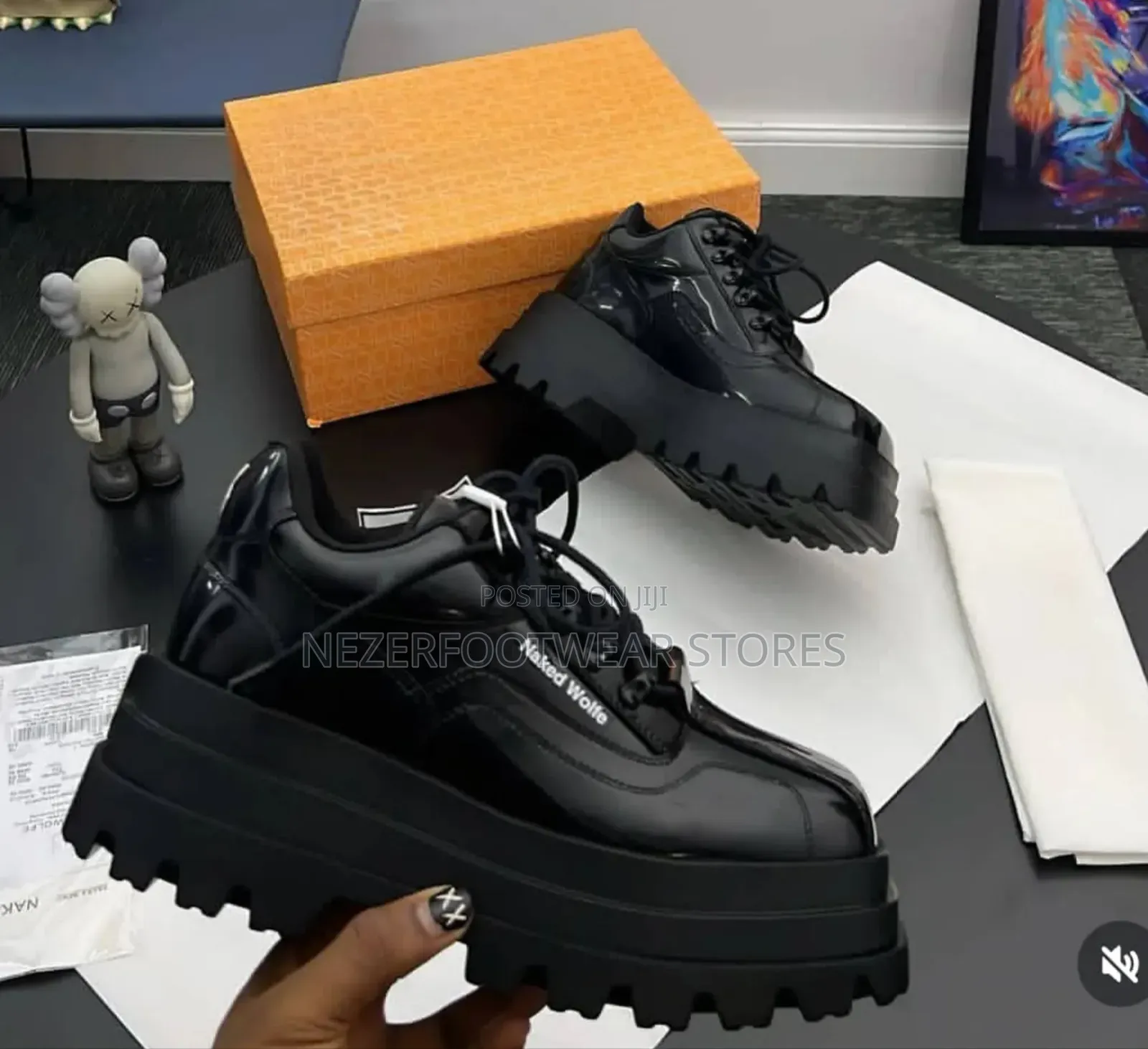 Luxury Naked Wolfe Double Sole Glossy Leather Shoes.