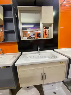 80cm Suspended Cabinet With Shelf Mirror