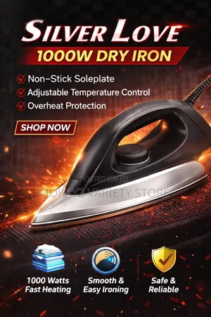 Silver Love 1000w High Quality Dry Iron