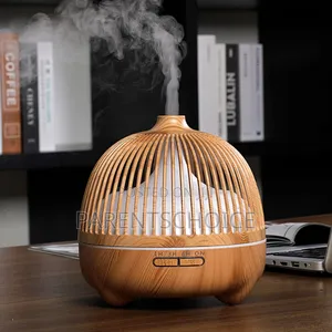 Caged Wood Grain 7-Colour Led Aroma Diffuser 500ml