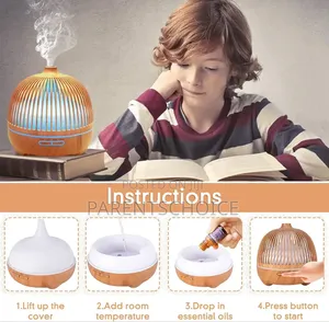 Caged Wood Grain 7-Colour Led Aroma Diffuser 500ml