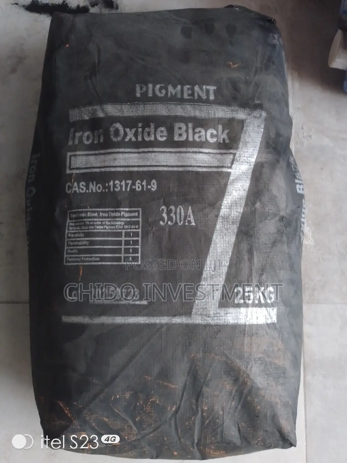 Iron Oxide Black Pigment Cement
