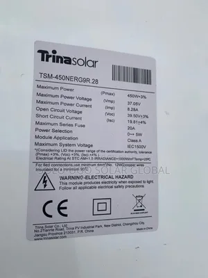 450watts Trina Solar Mono Panels