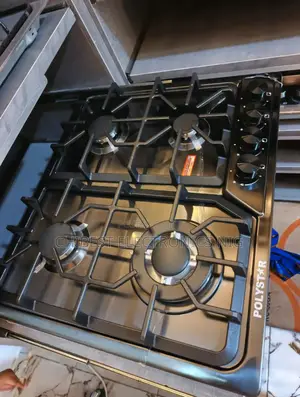 Original Quality Polystar Built-in 4 Burners Black Stainless Steel Gas