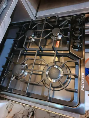 Original Polystar 60cm Inbuilt 4 Burners Gas Cooker Black Stainless