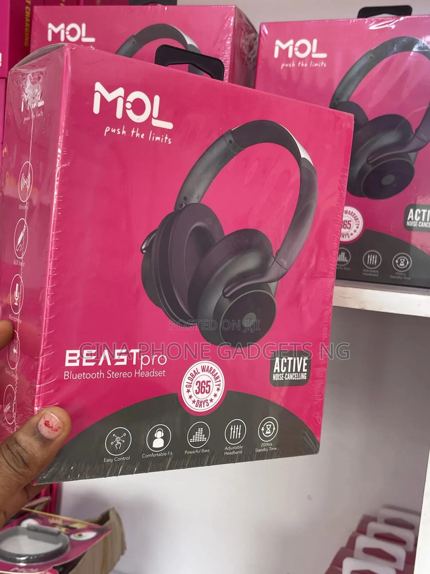 Headphone (Mol Beast Pro Active Noise Cancellation Bluetooth Headset)