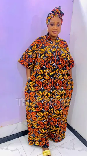 Comfortable Readymade Ankara Boubou/Abaya Free Size Gown