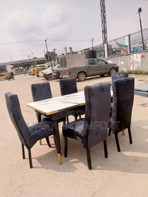 Brand New Top Quality 6 Seaters Faux Marble Luxury Dining Set
