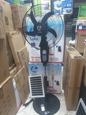 16" Inches Solar Rechargeable Fan With Bluetooth Speaker + Panel