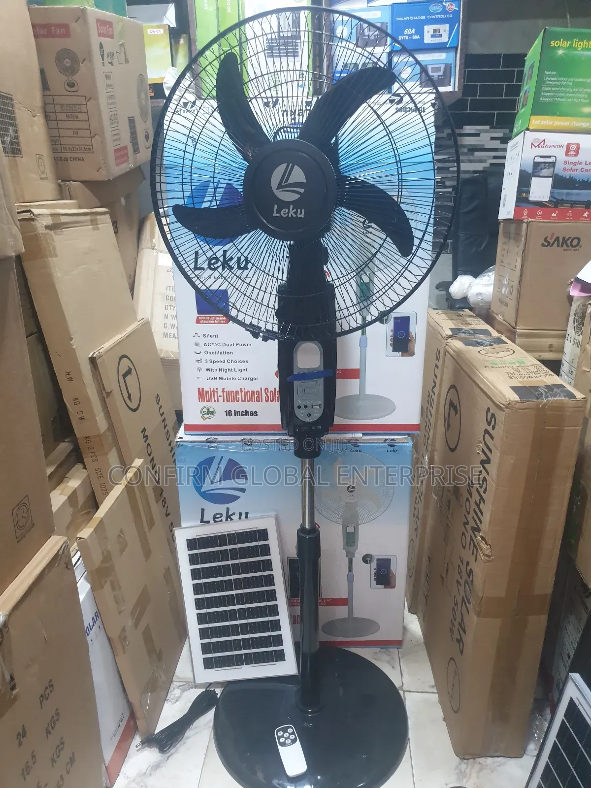 Powerful Bt Speaker Solar Rechargeable Ac / Dc Fan With Solar Panel