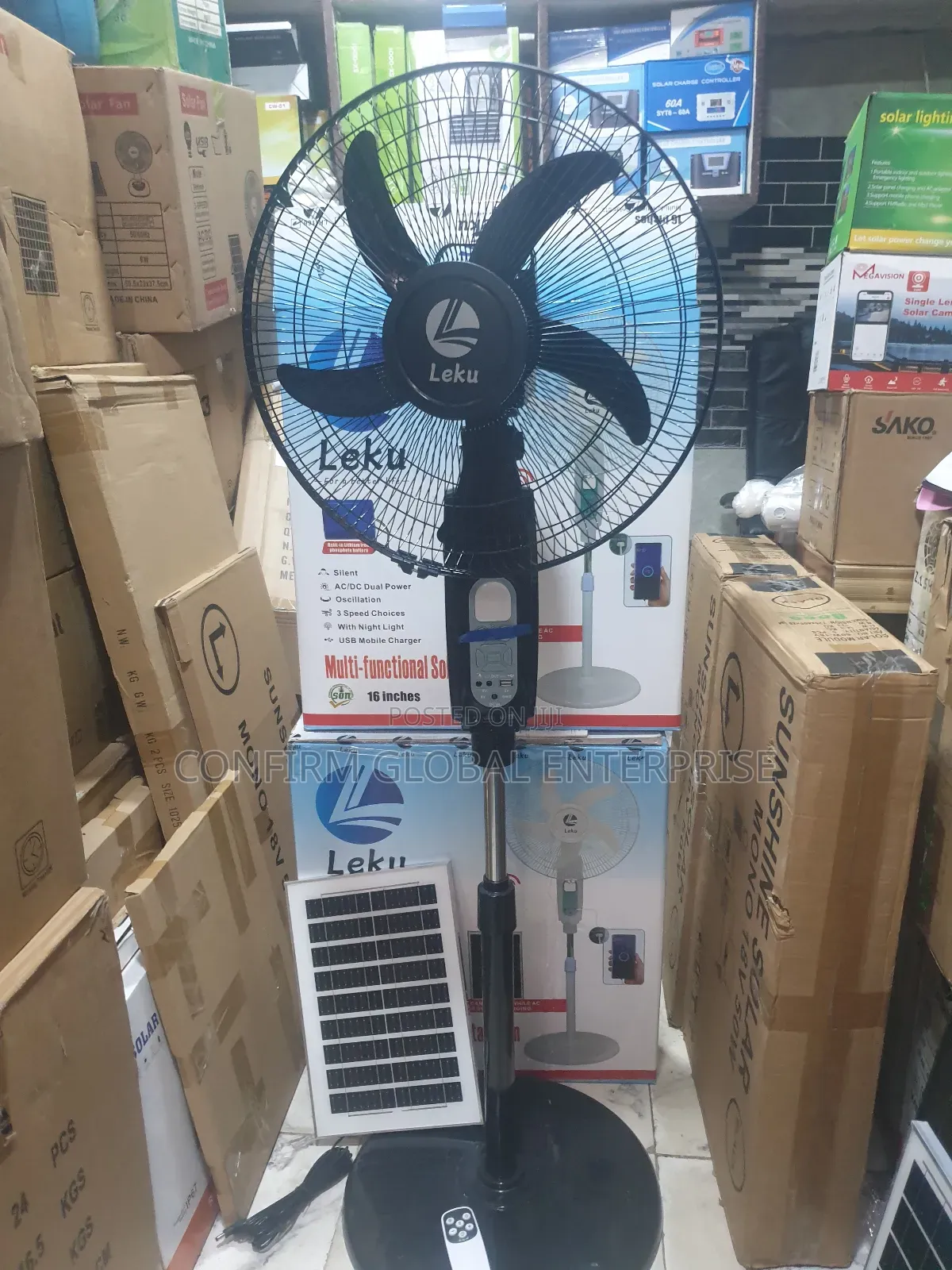 Powerful Bt Speaker Solar Rechargeable Ac / Dc Fan With Solar Panel