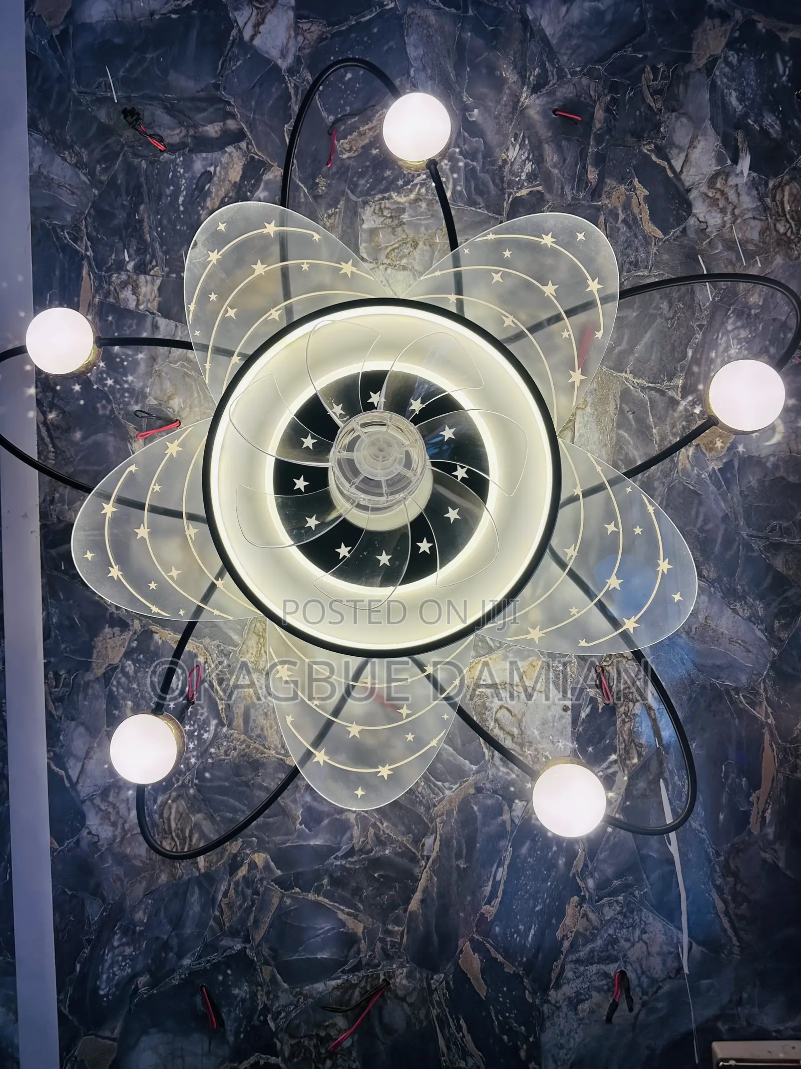 An Led Ceiling Fitting Fan Combines Air
