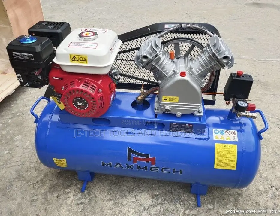 100l Maxmech Air Compressor Powered Maxmech 210 Series Gasoline Engine ...