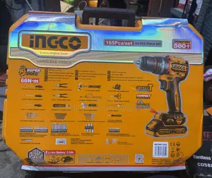 Ingco 165-piece Compact Brushless Cordless Impact Drill Tool Set