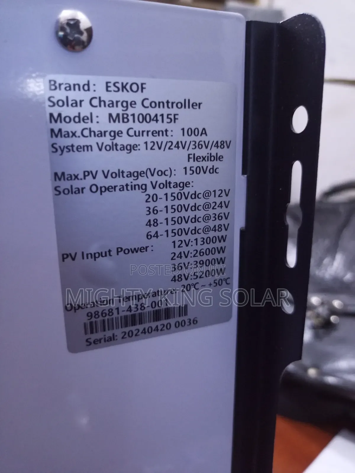 100amp Eskof Power Solution Charging Control