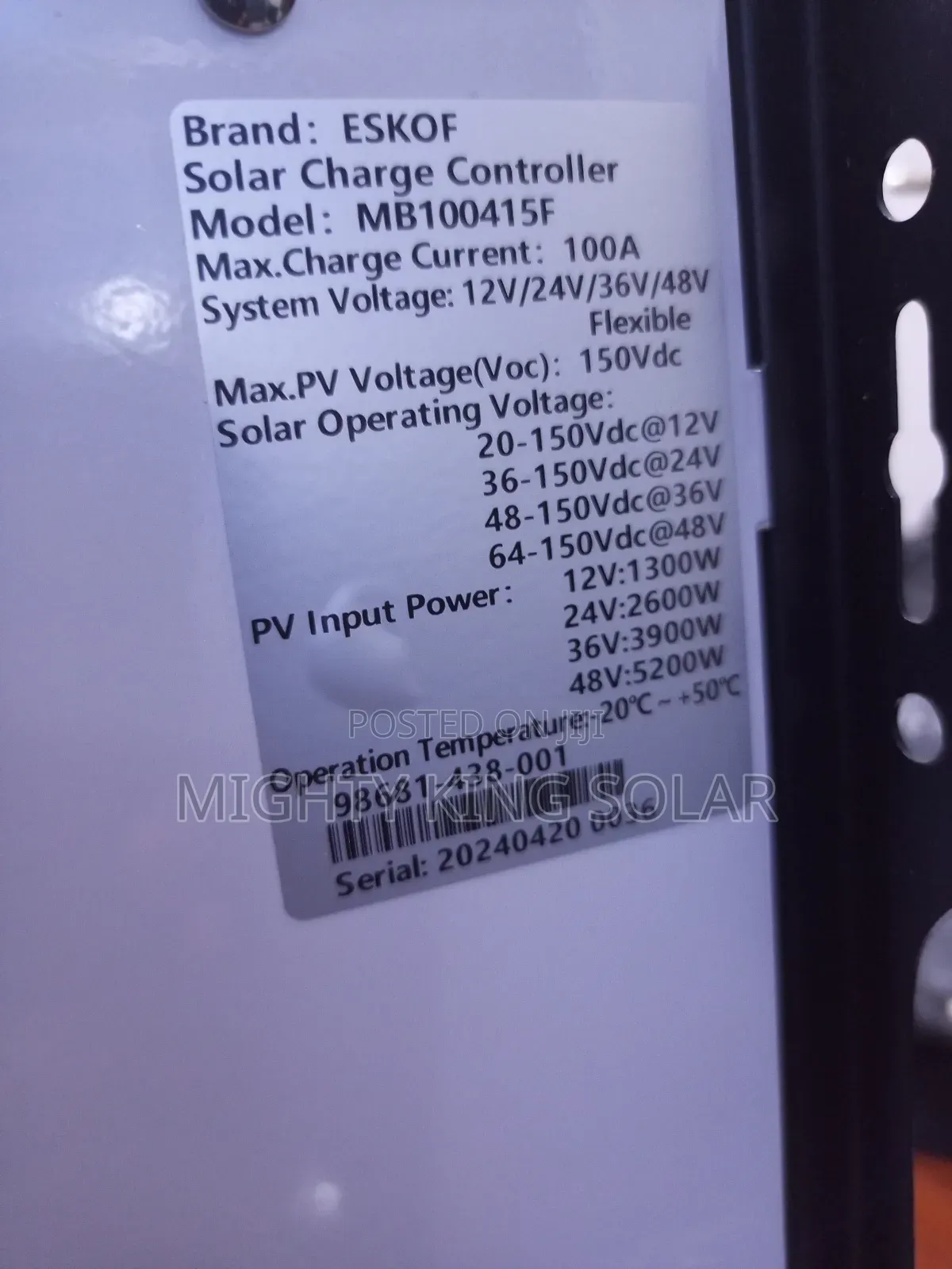 100amp Eskof Power Solution Charging Control