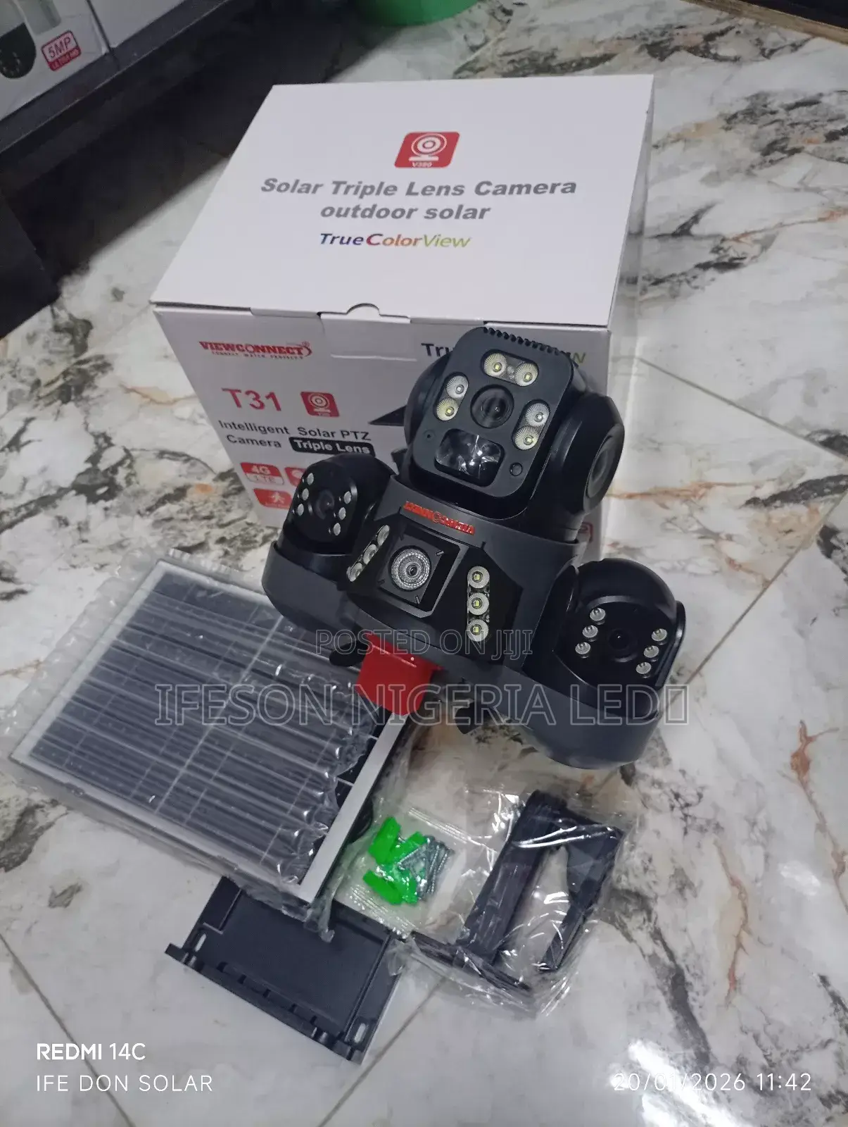 Solar Camera V380 3lens 3view Security Camera