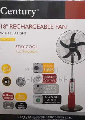Century 18inches Rechargeable Standing Fan