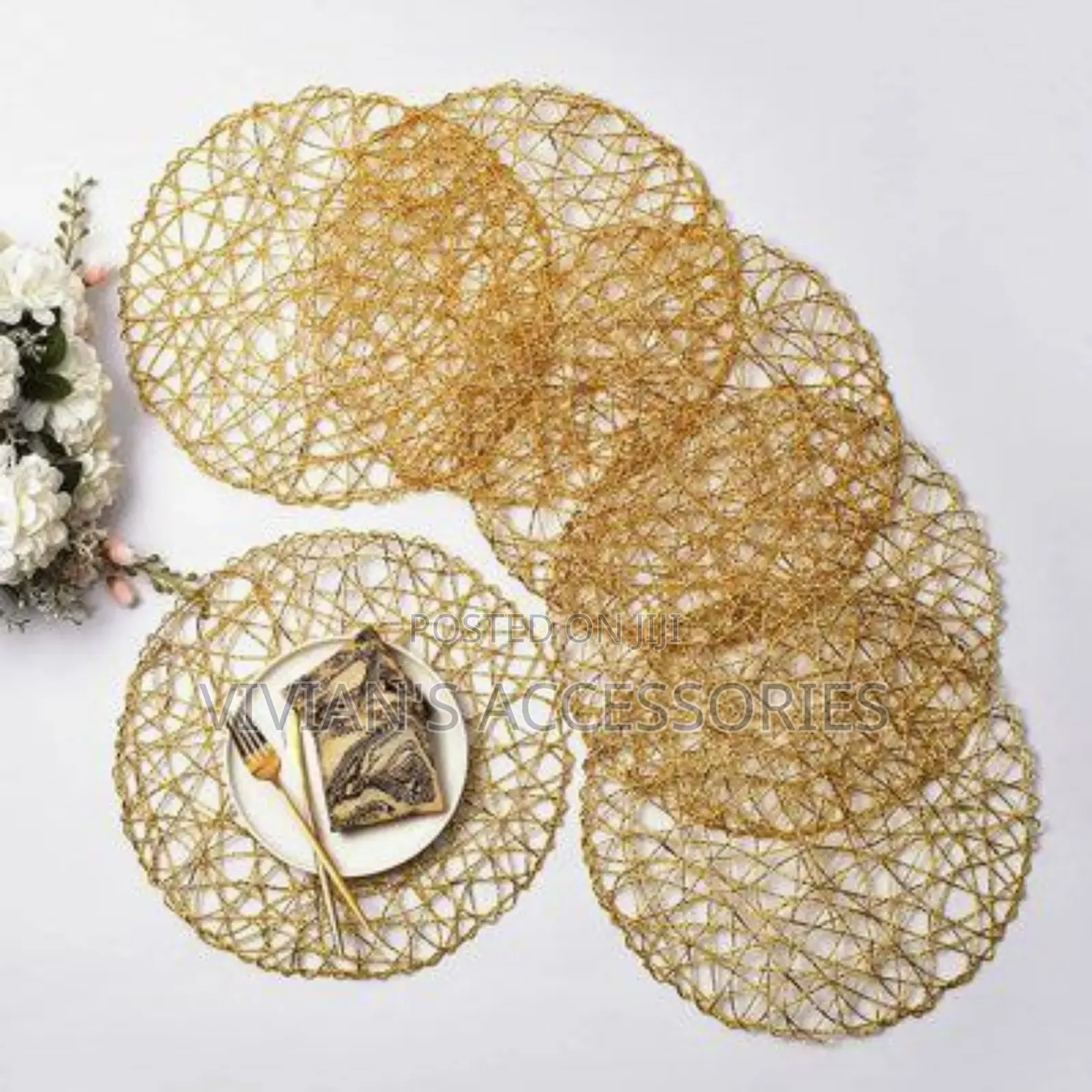 Gold Woven Table Mat Per Doz(12pcs)