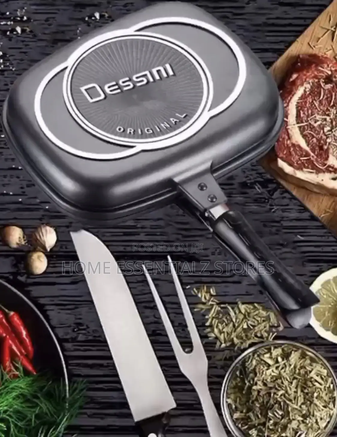 40cm Dessini Pan - Die Casting Double Grill Pan
