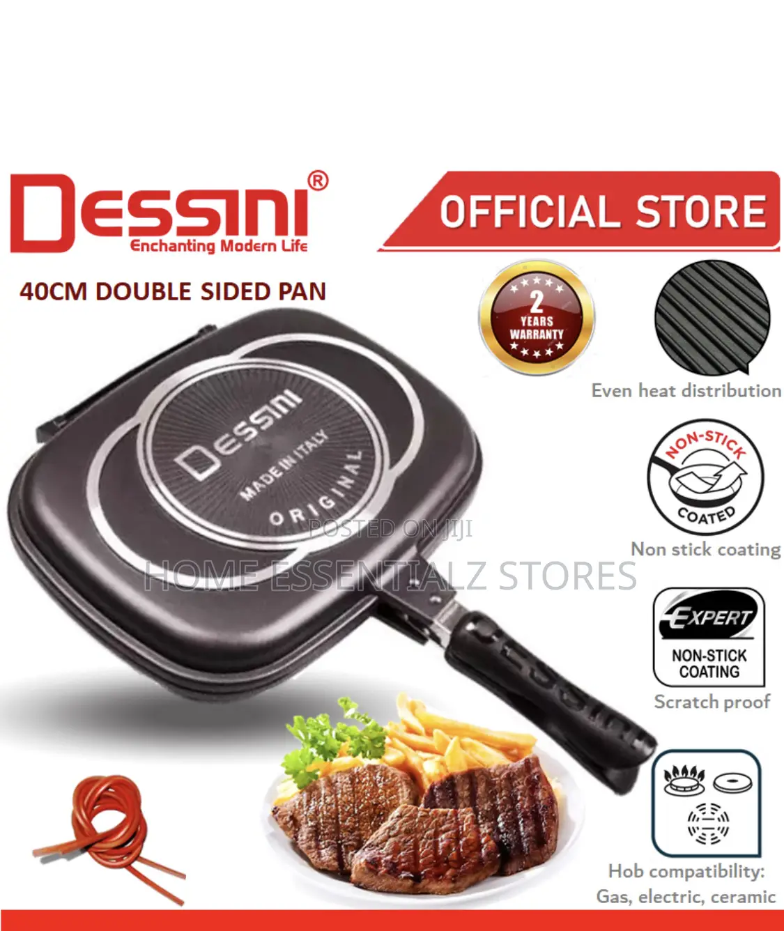 40cm Dessini Pan - Die Casting Double Grill Pan