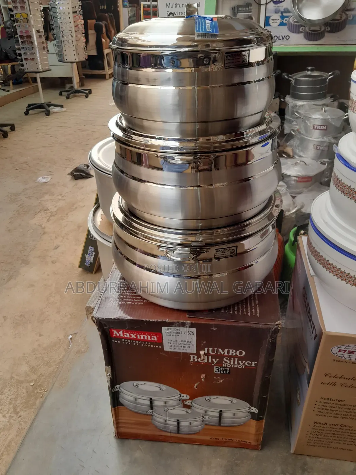 Jumbo Belly Silver Food Flask