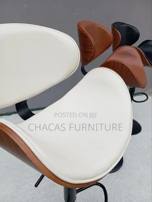 Luxury Adjustable Swivel Bar Stools - Premium Wood Leather
