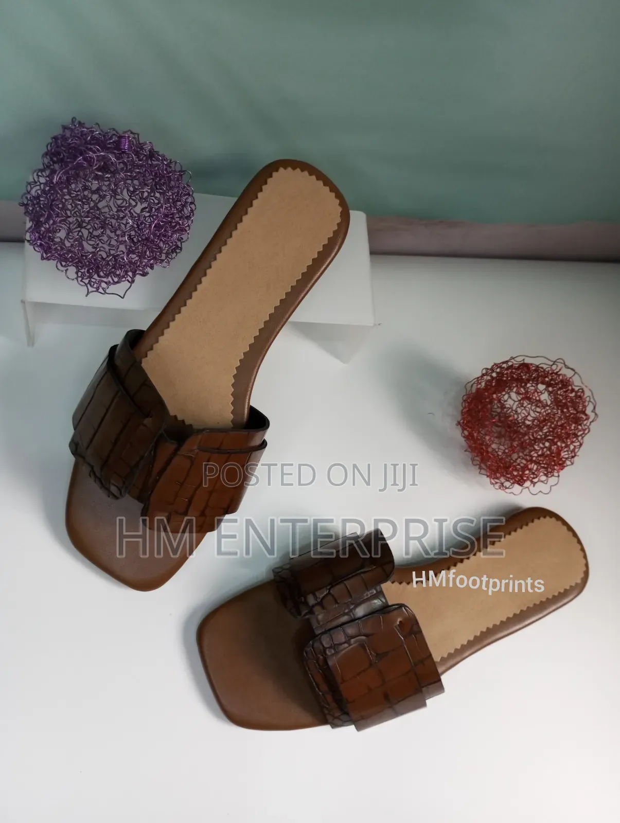 Brown Leather Slipper