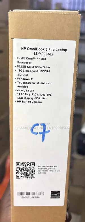 New Laptop HP OmniBook 5 Flip 16GB Intel Core 7 SSD 512GB