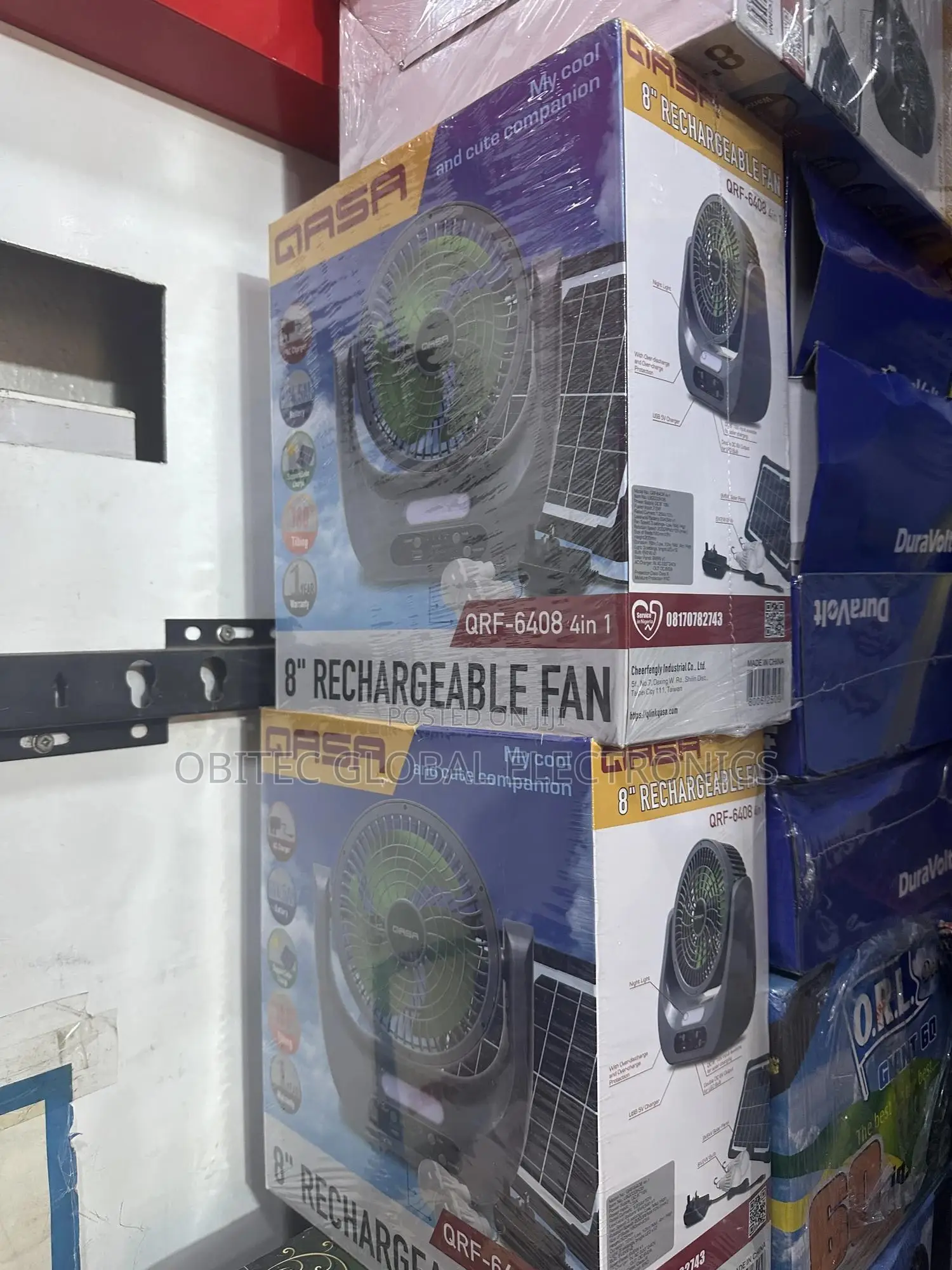 Qasa 8inches Recheable With Panel Bulb