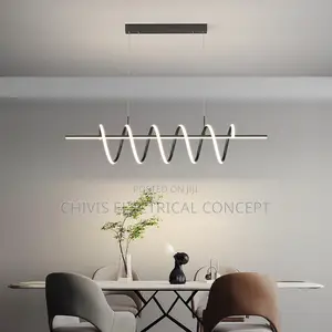 Modern Spiral Lines Led Pendant Lights Creative Dining Room Chandeli