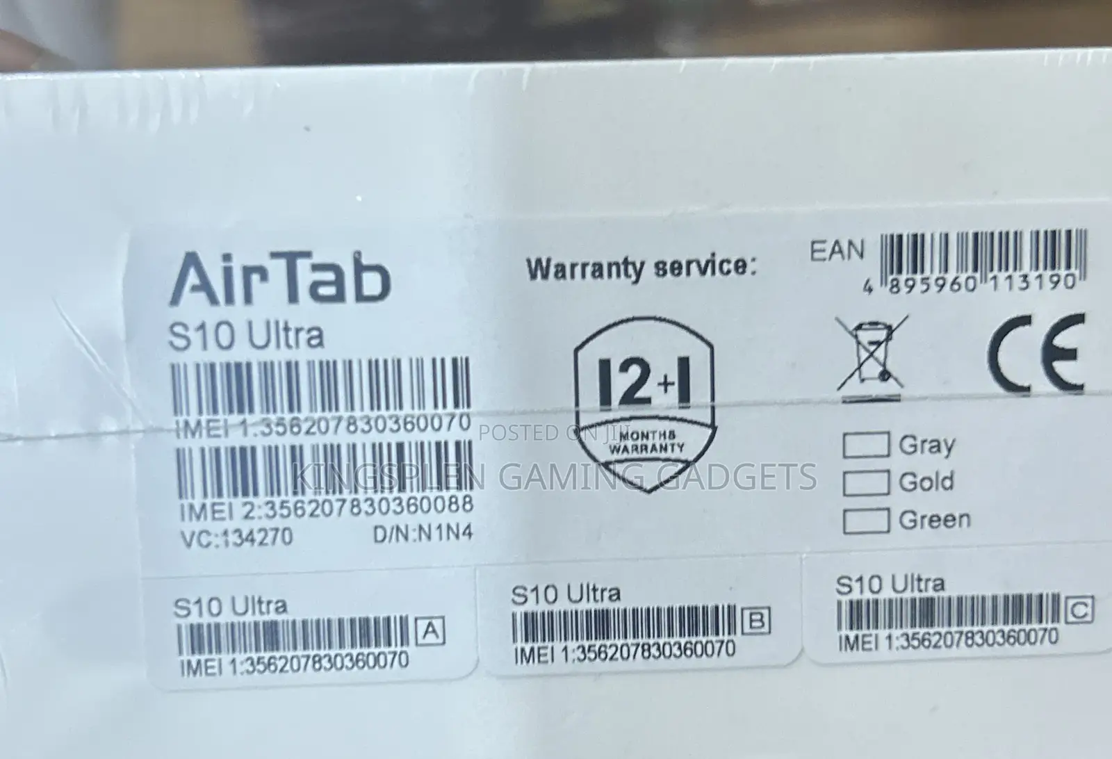 New AirTab S10 Ultra 1 TB Gray