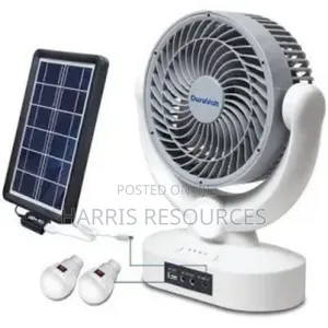 Duravolt Rechargeable 7" Fan With Bluetooth Music Player Solar Panel