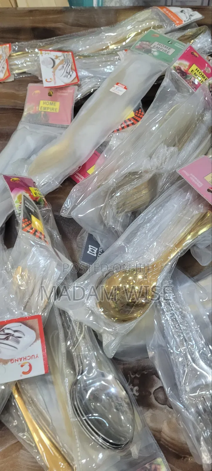 Stainless Steel. Tableware.Spoon, Fork . Available in Gold and Silver.