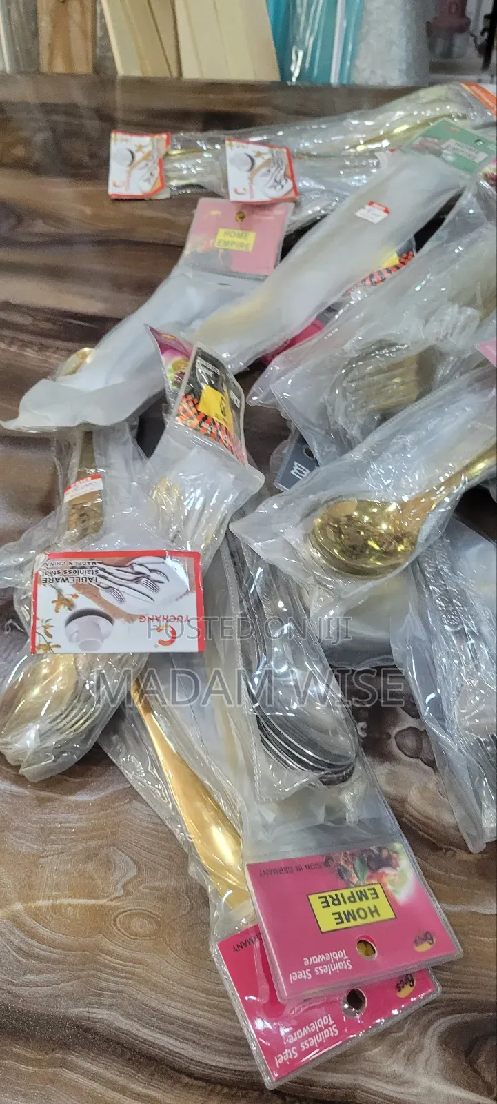 Stainless Steel. Tableware.Spoon, Fork . Available in Gold and Silver.