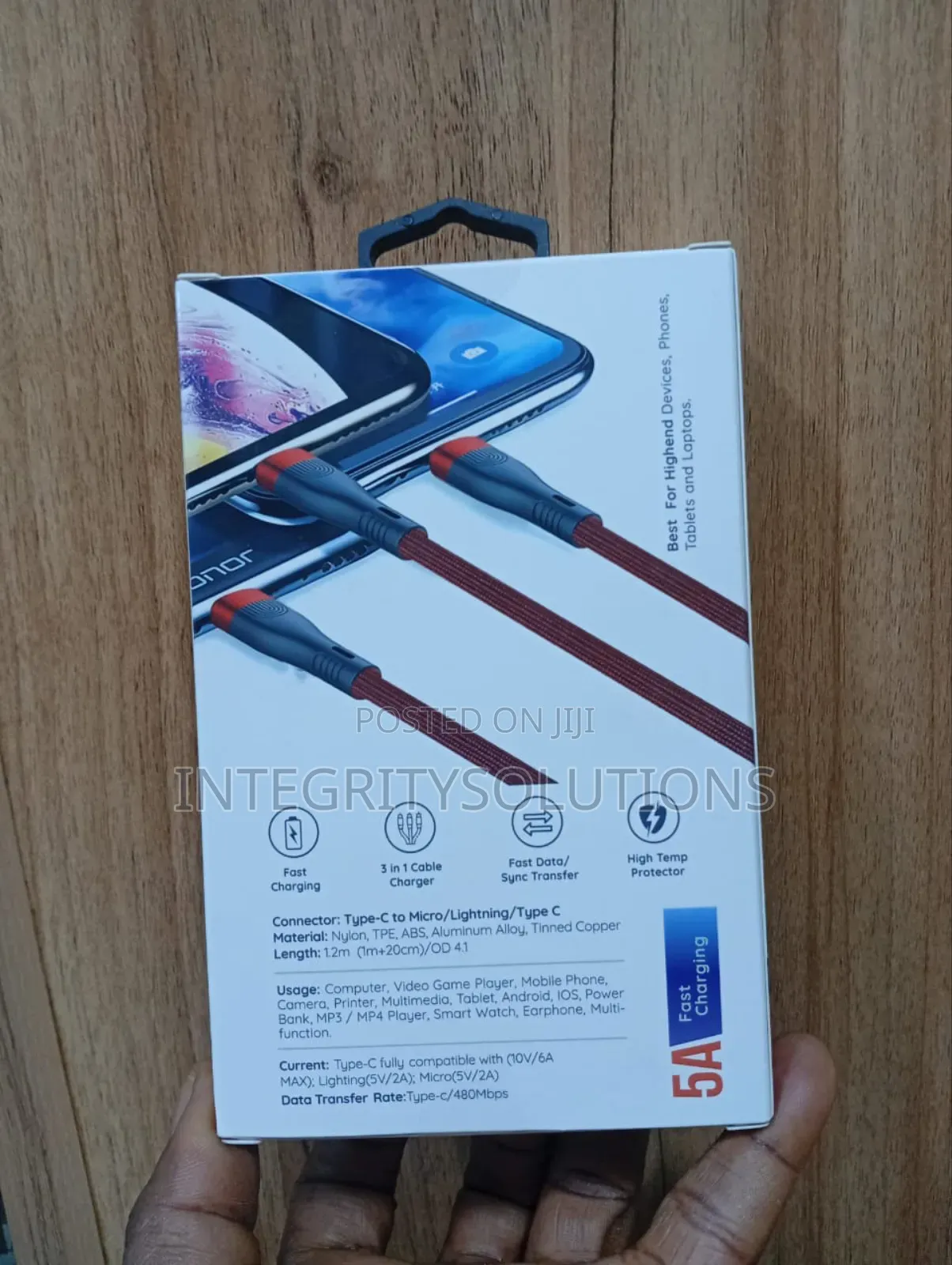 Super Fast Charging Cable.Red Ultra 100w