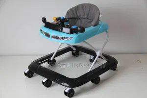 Premium Car-Themed Baby Walker – Steering Wheel Gear Shift (Cyan)