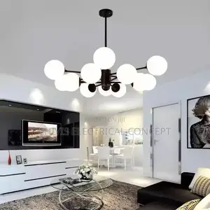 Modern Transparent Glossy Glass Living Room Pendant Light, Dining