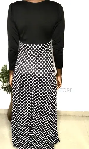 Elegant Black and White Polka Dot Dress