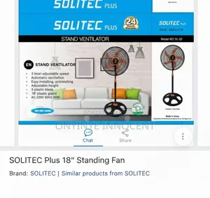 Solitec Plus 18" Standing Fan (Model Sl-02) – 5-Blade High Power