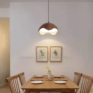 Vintage Walnut Wood Grain Pendant Light