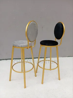 Luxury Velvet Bar Stools - Gold Frame High-Back Counter Chairs